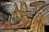 Orissa - Bhubaneswar. Udaigiri, Cave n4, panel with friezes.