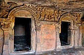 Orissa - Bhubaneswar. Udaigiri, Cave n4, panel with friezes.