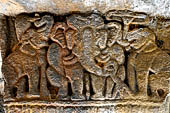 Orissa - Bhubaneswar. Udaigiri, Cave n4, capital with figure of elephant in royalty