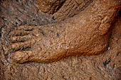 Udaigiri Cave 1 Rani Gumpha Queen's Cave - detail of the  'dvarapala' of the left wing