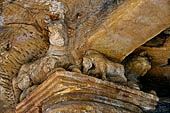 Udaigiri Cave 1 Rani Gumpha Queen's Cave - sculpted capitals of the left wing of the lower storey.