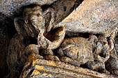 Udaigiri Cave 1 Rani Gumpha Queen's Cave - sculpted capitals of the left wing of the lower storey.