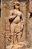 Udaigiri Cave 1 Rani Gumpha Queen's Cave - dvarapalas of the upper storey.