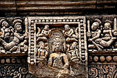 Udayagiri - Monastery n1. Decoration detail of the richly carved doorframe of the sanctum.