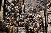 Udayagiri - Monastery n1. Decoration detail of the richly carved doorframe of the sanctum.