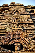Orissa - Bhubaneswar. Sisiresvara temple. Detail of the deul. 