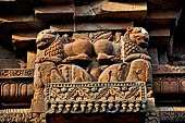 Orissa - Bhubaneswar. Vaital deul, decorations on the west face of the deul. 