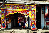 Orissa - the small Pipili town, famous for its applique craft. The main road lined with shops. 