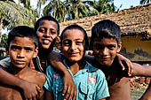 Orissa - traditional Brahmin villages near Puri. Rejoicing people welcome the visitors.