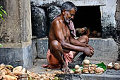 Orissa - traditional Brahmin villages near Puri. Preparation of the food by the Brahmins of the temple.