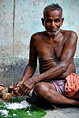 Orissa - traditional Brahmin villages near Puri. Preparation of the food by the Brahmins of the temple.