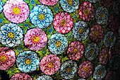 Aluvihara cave temples - Cave 2. The cave ceilings are studded with fascinating paintings of lotus flowers in full bloom - all dating back to the Kandyan period of time. 