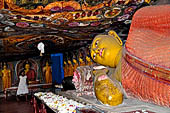 Aluvihara cave temples - Cave 1. The ten-metre long reclining Buddha statue. 