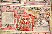 Dambulla cave temples - Cave 2, Maharaja Vihara (Temple of the Great Kings) Kandyan-style paintings in with scenes from the Buddha life. 