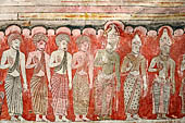 Dambulla cave temples - Cave 2, Maharaja Vihara (Temple of the Great Kings) Kandyan-style paintings in with scenes from the Buddha life. 