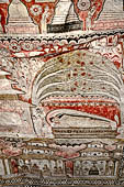 Dambulla cave temples - Cave 2, Maharaja Vihara (Temple of the Great Kings) Kandyan-style paintings in with scenes from the Buddha life. 