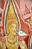 Dambulla cave temples - Cave 2, Maharaja Vihara (Temple of the Great Kings) panels of the Mara Parajaya (Defeat of Mara): panel of the Isipatana, details of the assembly receiving the first Buddha sermon. 