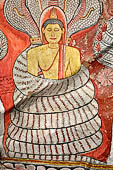 Dambulla cave temples - Cave 2, Maharaja Vihara (Temple of the Great Kings) detail of the figures below the panels of the Mara Parajaya (Defeat of Mara). 
