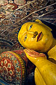 Mulkirigala cave temples - The second cave of the first terrace. Reclining Buddha statue. 