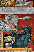 Mulkirigala cave temples - The second cave of the first terrace contains beautiful Kandyan-style paintings of Jataka stories.