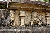 Polonnaruwa - the Citadel, the royal bathhouse the base decorated with lions.