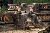 Polonnaruwa - the Citadel, stair balustrades of the royal bathhouse.