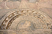 Polonnaruwa - the Vatadage. Detail of the moonstone of the northern stairway. 