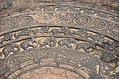 Polonnaruwa - the Vatadage. Detail of the moonstone of the eastern stairway. 