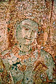 Polonnaruwa - Tivanka-patamaghara. Details of the 12th-century paintings.