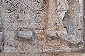 Kandy - The Sacred Tooth Relic Temple, detail of the carved stone entrance to the shrine. 