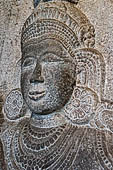 Kandy - The Sacred Tooth Relic Temple, detail of the carved stone entrance to the shrine. 