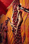 Temple at Wewurukannala (South coast) home to the largest Buddha statue on the island. The Horror Chamber.