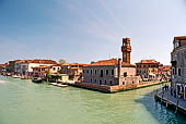 Murano, Torre dell'Orologio all'imbocco di rio dei vetrai da Ponte Longo.